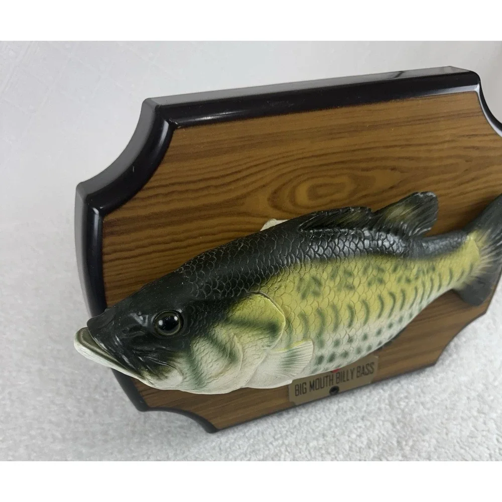 1999 Gemmy Big Mouth Billy Bass Singing Fish Musical Plaque Green Tested Works